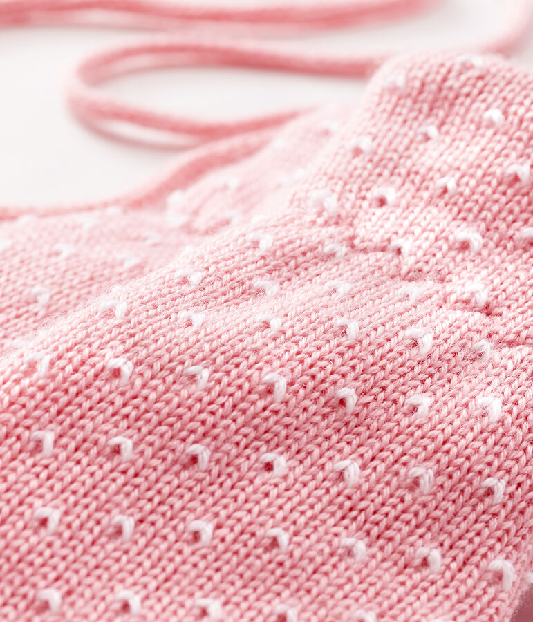 Baby-F&auml;ustlinge, unisex, mit Fleecefutter rosa/weiss