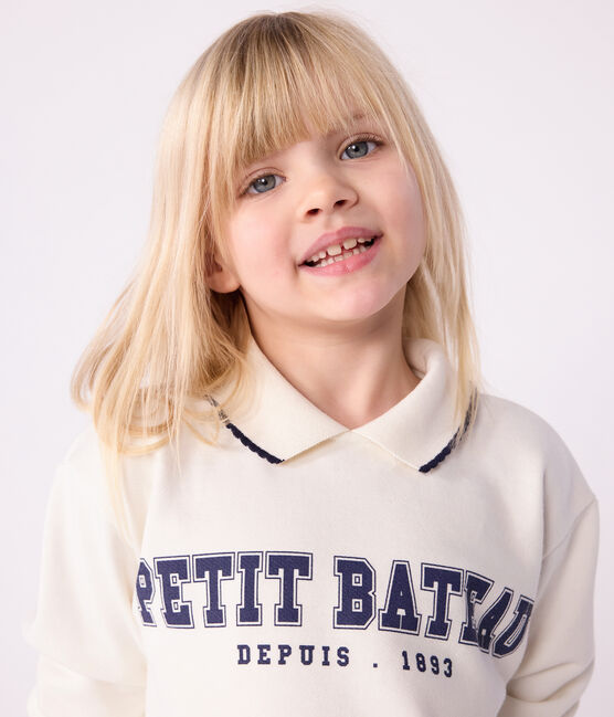 Kinder-Sweatshirt aus bedruckter Baumwolle naturfarben MILK