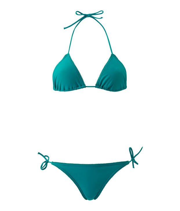 Einfarbiger Damen Bikini gr&uuml;n