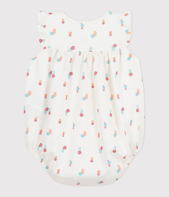 Strampler aus Baumwolle mit kleinen Feldblumen weiss MARSHMALLOW/weiss MULTICO
