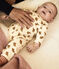 Bedruckter langer Baby-Overall aus Baumwolle mit Eulenmotiv weiss AVALANCHE/ ECUREUIL