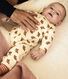 Bedruckter langer Baby-Overall aus Baumwolle mit Eulenmotiv