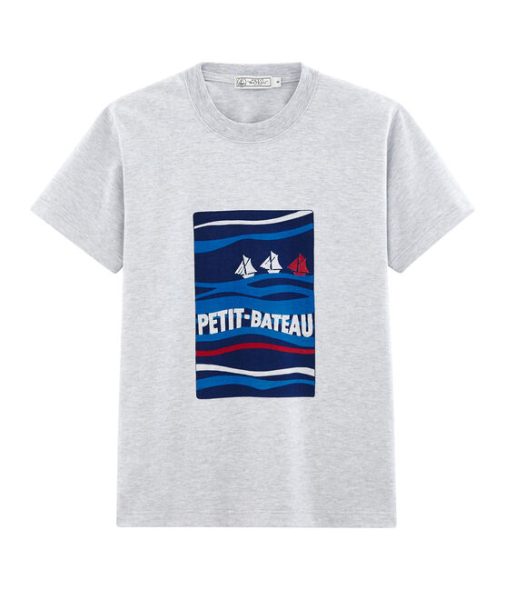Unisex T-Shirt Postkarten-Motiv grau POUSSIERE CHINE