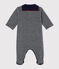 Baby Jungen Strampler mit Milleraies Ringelstreifen blau SMOKING/weiss MULTICO