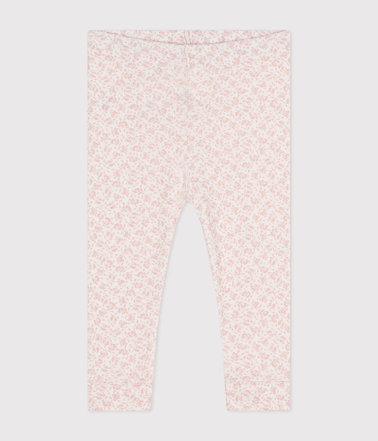 Baby-Leggings aus Baumwolle weiss/rosa