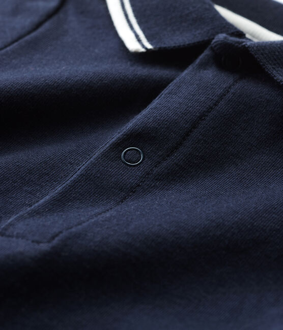 Kurzärmeliger Baby-Body aus Baumwolle mit Polokragen für Jungen blau SMOKING