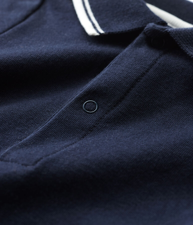 Kurz&auml;rmeliger Baby-Body aus Baumwolle mit Polokragen f&uuml;r Jungen blau