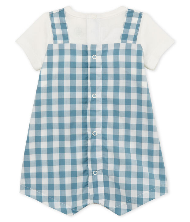 Baby-kurzoverall jungen blau/weiss