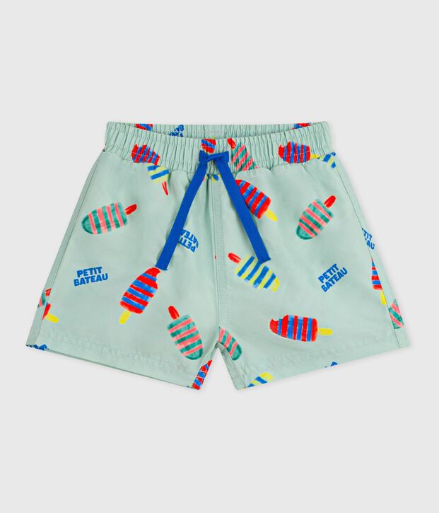 Baby-Badeshorts mit Eismotiven blau/vielfarbig