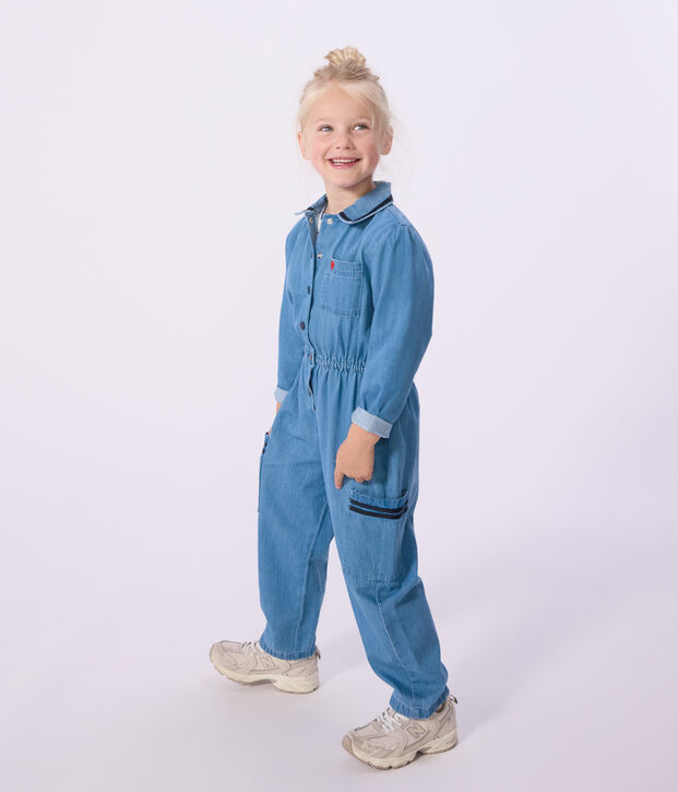 Langer Kinder-Overall aus Baumwolle blau