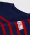 Baby-Pullover im Marine-Look aus Wolle und Baumwolle mit Streifen blau/rot
