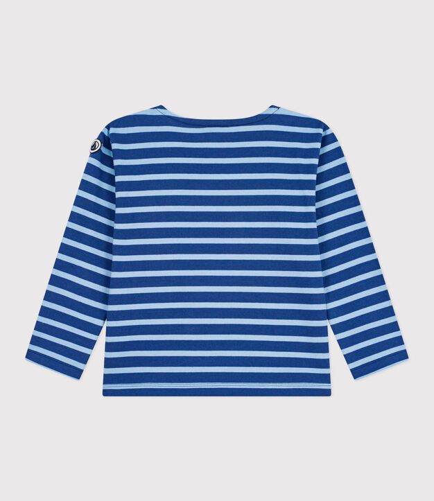 Kinder-Shirt Marini&egrave;re aus Baumwolle mit Streifen blau/blau
