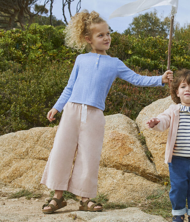 Kinder-T-Shirt aus Baumwolle f&uuml;r M&auml;dchen blau