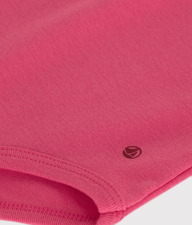 Kurz&auml;rmeliger Baby-Body aus einfarbiger Baumwolle rosa