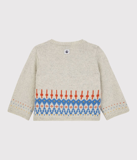 Baby-Cardigan aus Jacquard-Strick mit Wollanteil. beige MONTELIMAR CHINE
