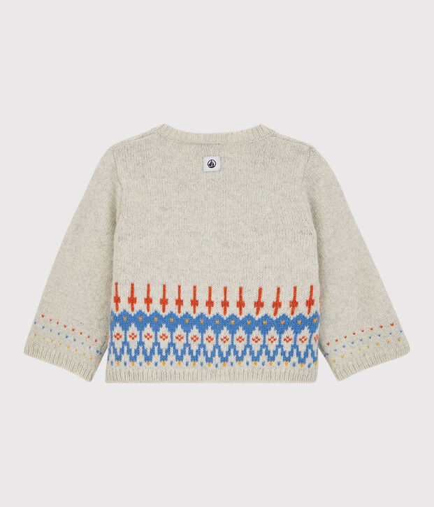 Baby-Cardigan aus Jacquard-Strick mit Wollanteil. MONTELIMAR CHINE