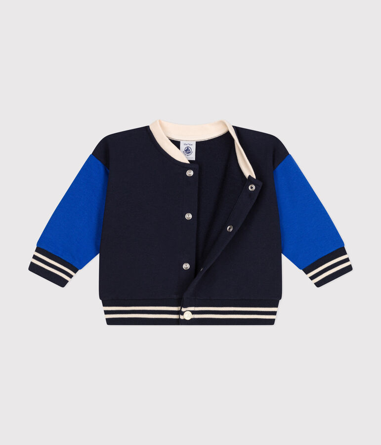 Baby College-Jacke aus Molton blau/blau