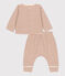 Baby-Set aus Baumwoll-Doppeljersey mit Streifenmuster weiss AVALANCHE/ CINA:AVALANCHE