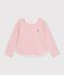 Lang&auml;rmeliges Kinder-T-Shirt mit Streifen rosa/naturfarben