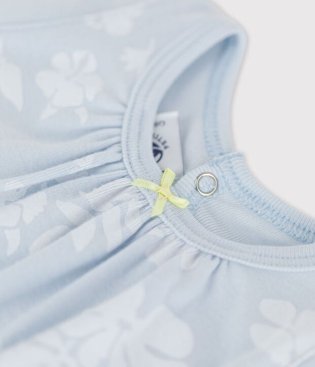 Kurzer Baby-Einteiler aus Baumwolle mit Hawaiimuster blau/weiss