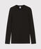 Damen-T-Shirt aus Baumwolle mit Rundhalsausschnitt schwarz NOIR