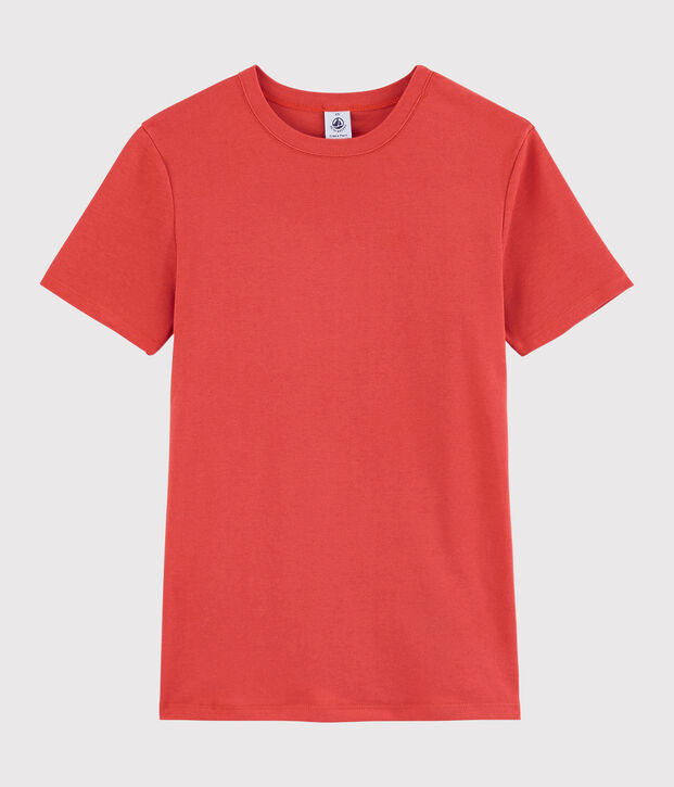 Damen-T-Shirt aus Baumwolle mit Rundhalsausschnitt orange