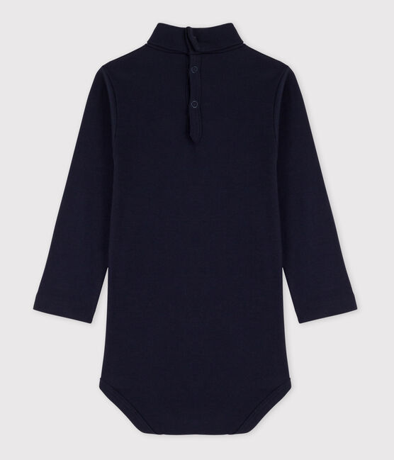 Langärmeliger Baby-Body aus Baumwolle mit Rollkragen blau SMOKING