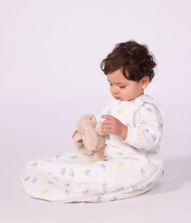 Babyschlafsack aus Baumwolle mit Drachen-Motiv TOG-Wert 3 weiss/vielfarbig