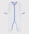 Strampler aus Baumwoll-Jacquard weiss MARSHMALLOW/blau PERSE