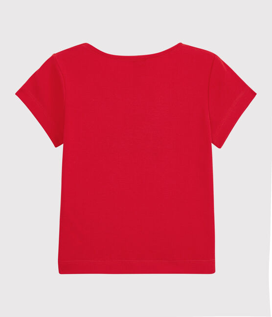 Kurzärmeliges T-Shirt aus Bio-Baumwolle für Mädchen rot PEPS