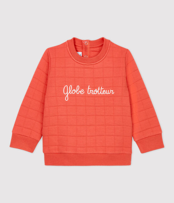 Gestepptes Baby-Sweatshirt aus Bio-Material. orange OURSIN