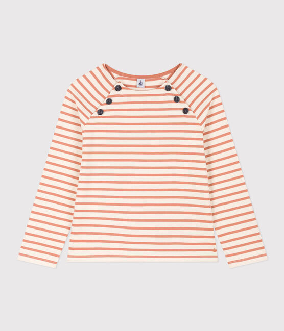 Geknöpftes Streifenshirt aus Baumwolle für Damen rosa AVALANCHE/weiss SIENNA
