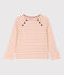 Geknöpftes Streifenshirt aus Baumwolle für Damen rosa AVALANCHE/weiss SIENNA