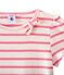 Geringeltes Mädchen-T-Shirt weiss MARSHMALLOW/rosa PETAL