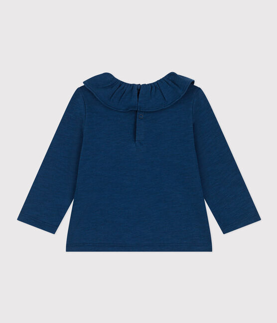 Langärmelige Babybluse aus geflammtem Jersey blau INCOGNITO