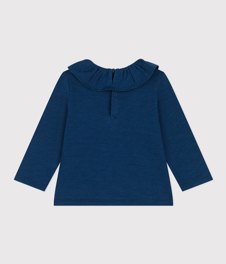 Lang&auml;rmelige Babybluse aus geflammtem Jersey blau INCOGNITO