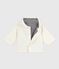 Wattierte Baby-Jacke aus besticktem Fein-Cord mit Ringelstreifen-Futter naturfarben MILK