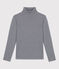 Rollkragenshirt aus Baumwolle für Damen blau SMOKING/weiss MARSHMALLOW