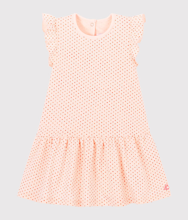 &Auml;rmelloses Baby-Strickkleid f&uuml;r M&auml;dchen rosa/rosa