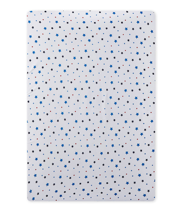 Baby-Jungen-Spannbetttuch mit Sternen-Print weiss/vielfarbig