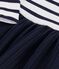 Lang&auml;rmliges Baby-Kleid aus zwei Stoffen mit Streifen weiss/vielfarbig