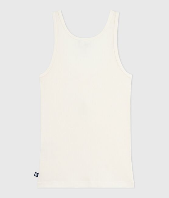 Damen-Tanktop aus Wolle und leichter Baumwolle naturfarben MILK