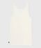 Damen-Tanktop aus Wolle und leichter Baumwolle naturfarben MILK