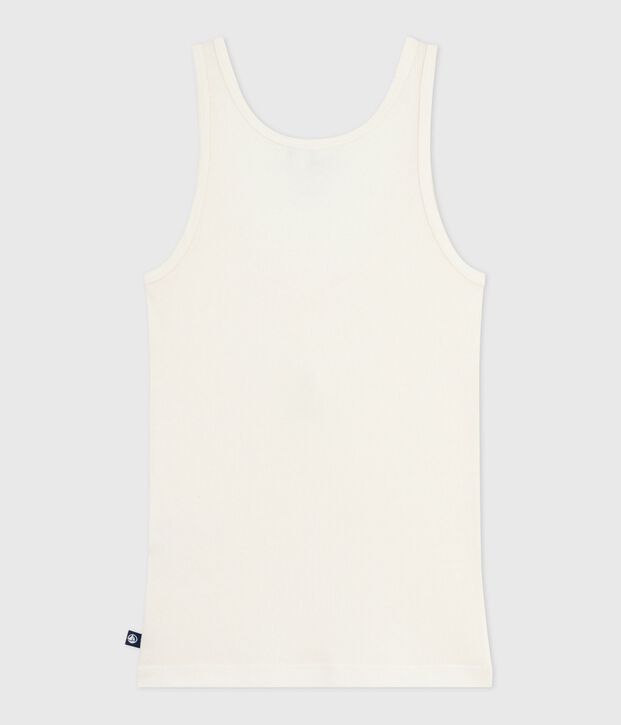 Damen-Tanktop aus Wolle und leichter Baumwolle MILK