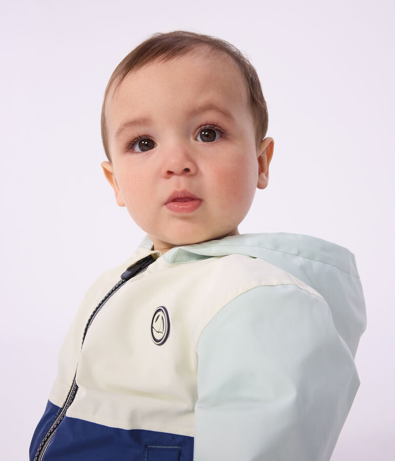 Baby-Windjacke mit Colorblock und Ringelstreifen-Futter blau/vielfarbig