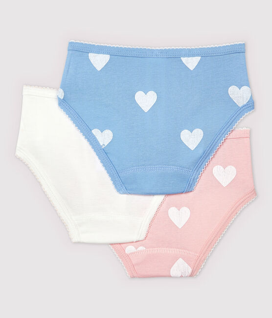 3er-Set Unterhosen aus Bio-Baumwolle mit hoher Taille und Herz-Motiv für Mädchen variante 1