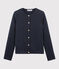 Damen-Cardigan aus gestepptem Doppeljersey blau SMOKING