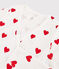 Damen-Cardigan in Wickelform aus Baumwolle weiss MARSHMALLOW/rot TERKUIT