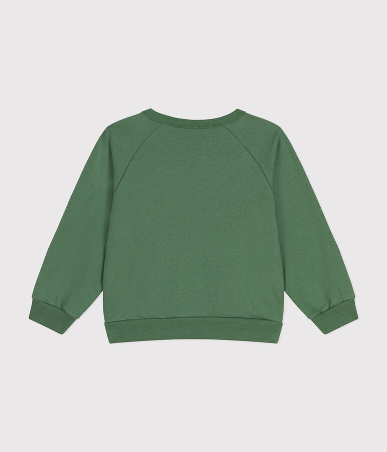 Kinder-Sweatshirt aus Molton f&uuml;r Jungen gr&uuml;n