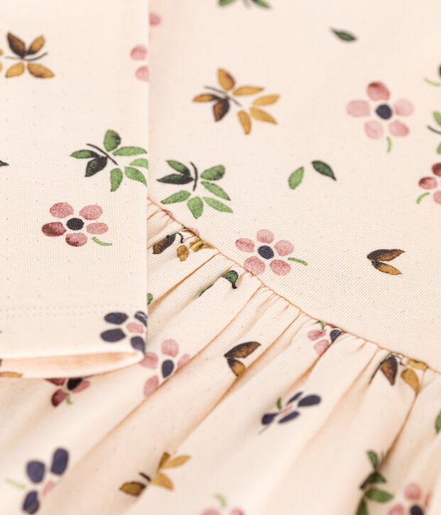 Lang&auml;rmeliges Kinder-Kleid aus Doppeljersey f&uuml;r M&auml;dchen naturfarben/vielfarbig